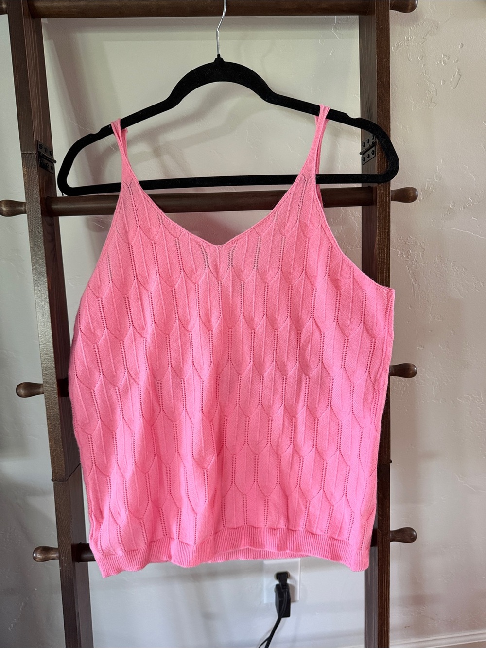 SHEIN Pink Knit V-Neck Camisole